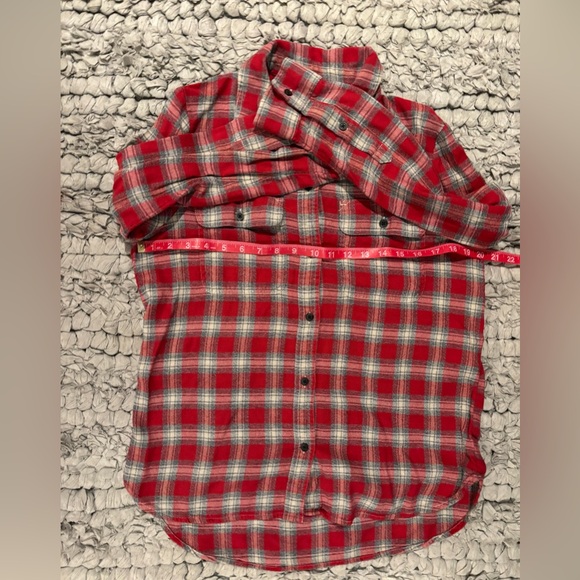 Madewell Women’s Red Plaid Buttondown Shirt - Picture 6 of 7